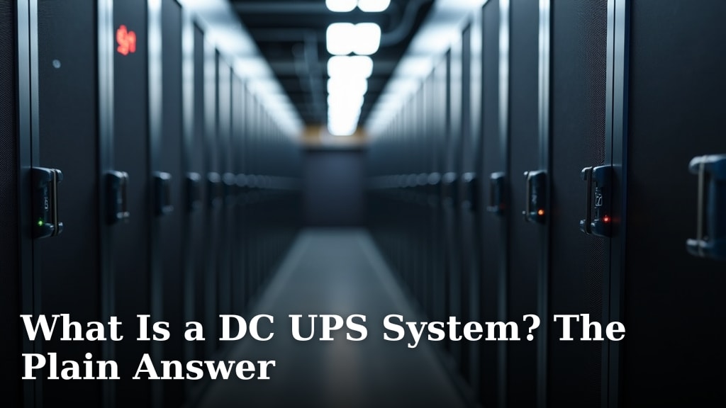 What Is a DC UPS System? The Plain Answer